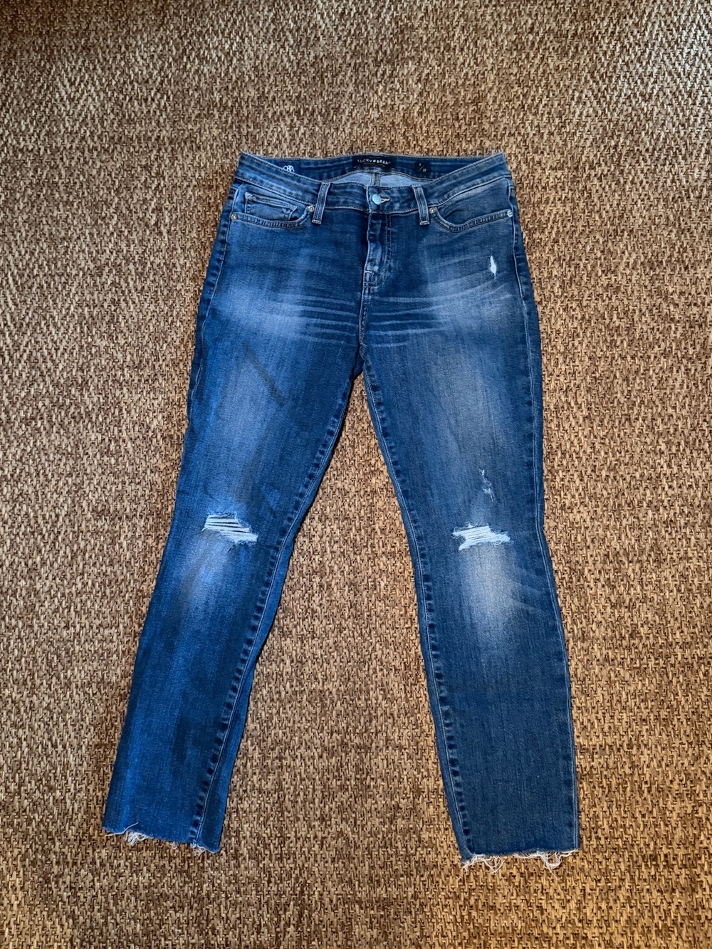 Lucky Brand Women's Dark Blue Distressed Skinny Jeans